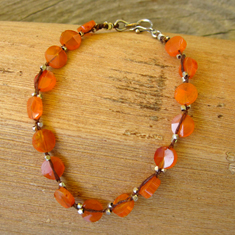 Faceted Orange Carnelian