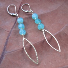 Golden Lens Drops with Peruvian Opals