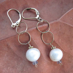 Golden Rings with Pearl Earrings