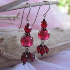 Ruby Glass Dangles