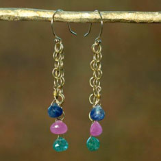 Sapphire Trio Earrings