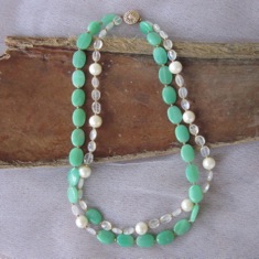 chysoprase, moonstone and pearls