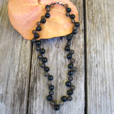 Onyx and Smokey Quartz Necklace