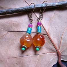 Carnelian Love Knot Earrings