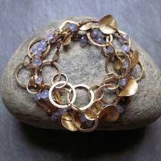 Chalcedoney and Gold Vermeil Necklace