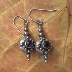 Amethyst and Silver Earrings
