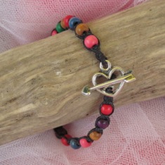 Wood Heart Friendship Bracelet