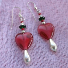 Beaded Heart Earrings